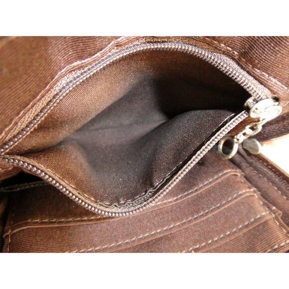 Coach Signature Khaki Mahogany Wristlet - Picture 13 of 14